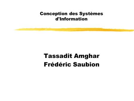 Conception des Systèmes d'Information