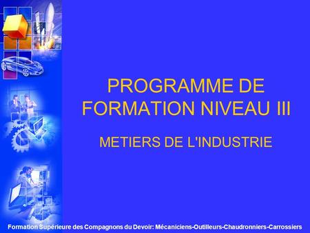 PROGRAMME DE FORMATION NIVEAU III
