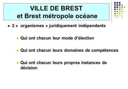 VILLE DE BREST et Brest métropole océane