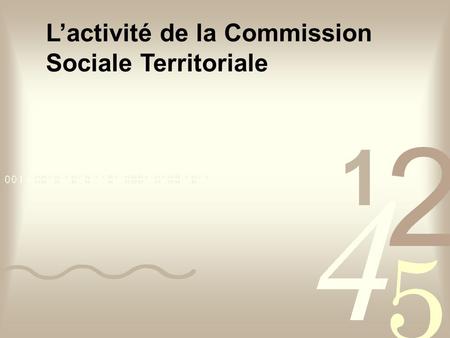 Lactivité de la Commission Sociale Territoriale. CST (Plénière) Formation Ordinaire Bureau Lactivité de la Commission Sociale Territoriale B BBBBBBBBBBBBBBBBBBB.