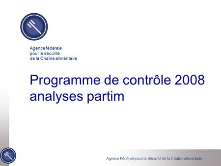 Programme de contrôle 2008 analyses partim