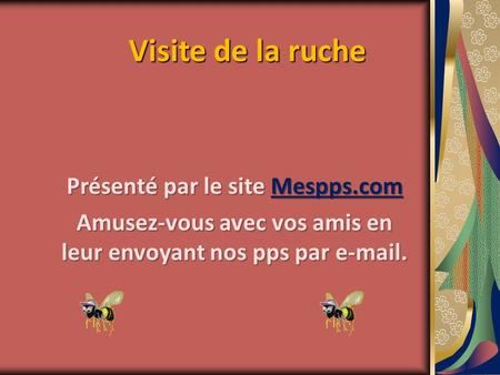 Visite de la ruche Présenté par le site Mespps.com