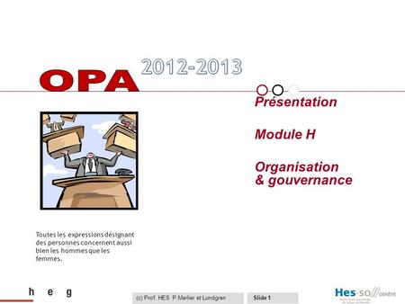 majeure OPA Présentation Module H Organisation & gouvernance