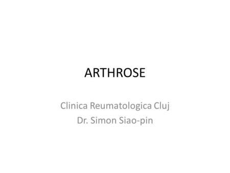 Clinica Reumatologica Cluj Dr. Simon Siao-pin