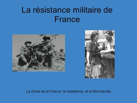 La résistance militaire de France