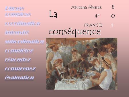 Laconséquence Azucena Álvarez E 4º O 4º O FRANCÉS I.