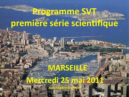 première série scientifique Alain FARALLI IA-IPR SVT