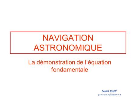 NAVIGATION ASTRONOMIQUE