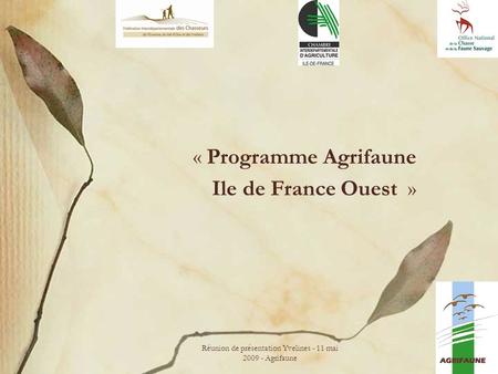 « Programme Agrifaune Ile de France Ouest »