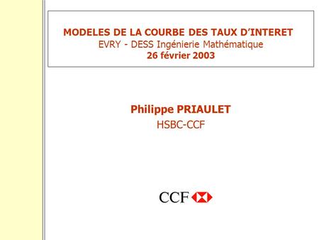 Philippe PRIAULET HSBC-CCF
