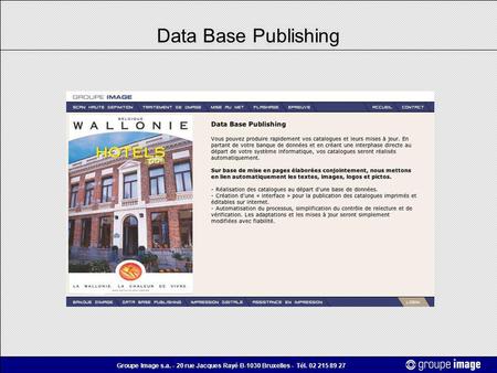 Data Base Publishing.