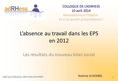 L’absence au travail dans les EPS en 2012