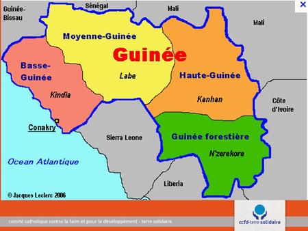 La Guinée, en forme longue la République de Guinée, aussi appelée « Guinée-Conakry » du nom de sa capitale pour la différencier de la Guinée-Bissau et.