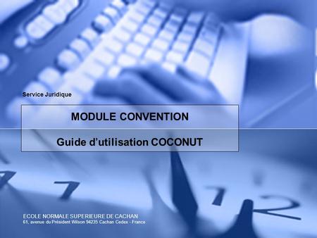 MODULE CONVENTION Guide d’utilisation COCONUT