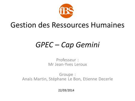Gestion des Ressources Humaines GPEC – Cap Gemini