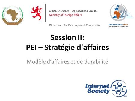 Session II: PEI – Stratégie d'affaires Modèle daffaires et de durabilité