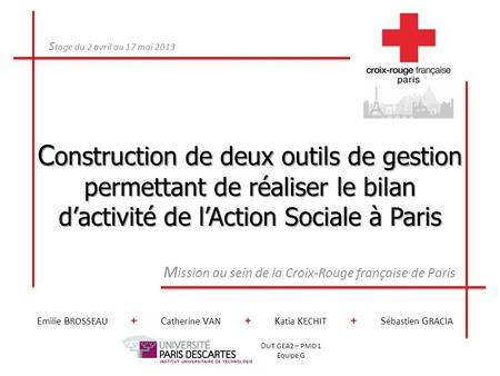 Mission au sein de la Croix-Rouge française de Paris