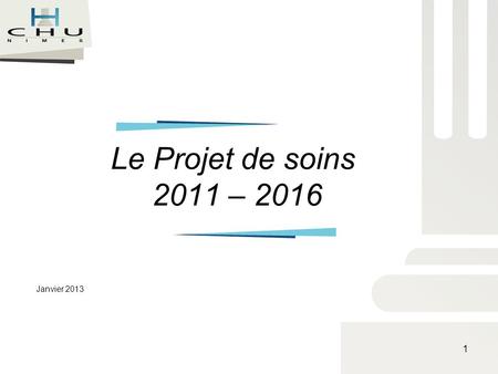 Le Projet de soins 2011 – 2016 Janvier 2013.