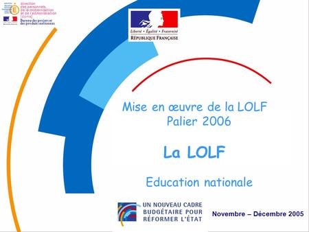La LOLF Education nationale