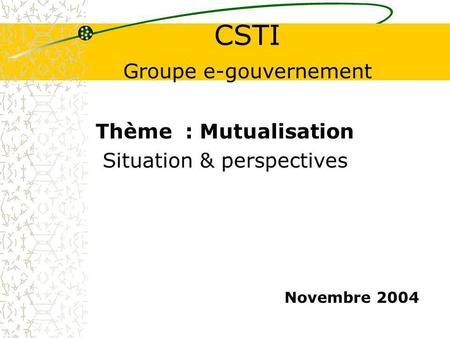 CSTI Groupe e-gouvernement