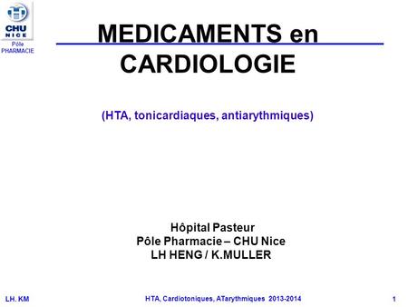 MEDICAMENTS en CARDIOLOGIE