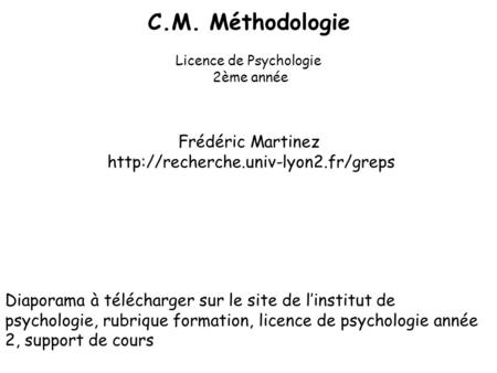 Licence de Psychologie
