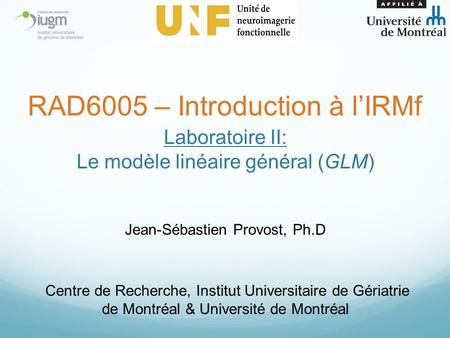 Laboratoire II: Le modèle linéaire général (GLM)
