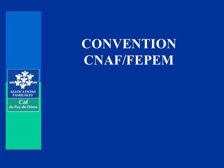 CONVENTION CNAF/FEPEM. PREAMBULE Convention signée pour 3 ans le 25 mars 2009 par le directeur de la Caisse nationale des allocations familiales et la.