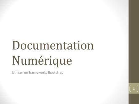 Documentation Numérique