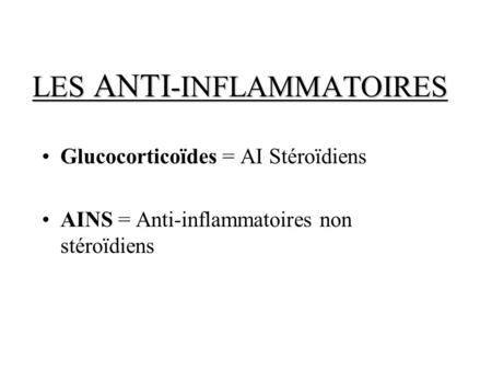 Les medicaments anti inflammatoires non steroidiens