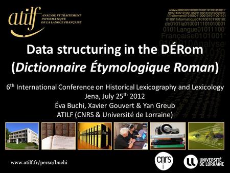 Data structuring in the DÉRom (Dictionnaire Étymologique Roman)