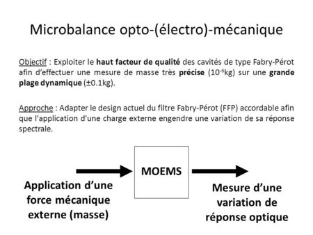 Microbalance opto-(électro)-mécanique
