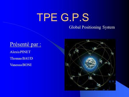 TPE G.P.S Présenté par : Global Positioning System Alexis PINET