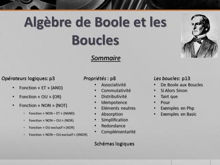 Algèbre de Boole et les Boucles