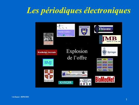 1 Les périodiques électroniques Explosion de loffre I.de Kaenel – BDFM/2000.