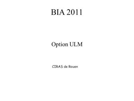 BIA 2011 Option ULM CIRAS de Rouen.