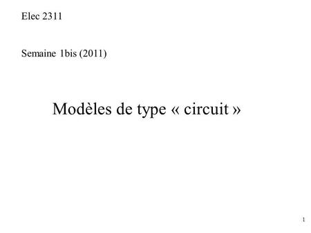 Modèles de type « circuit »