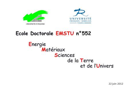 Ecole Doctorale EMSTU n°552 Energie Matériaux Sciences de la Terre