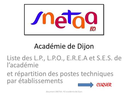 document SNETAA- FO académie de Dijon