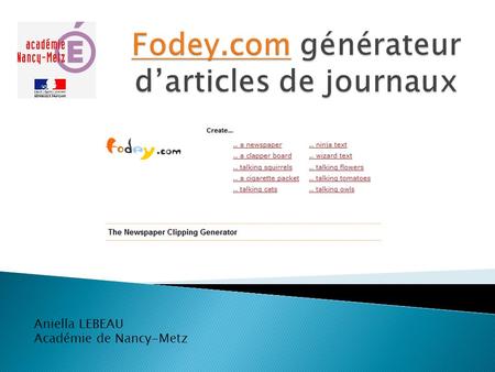 Fodey.com générateur d’articles de journaux