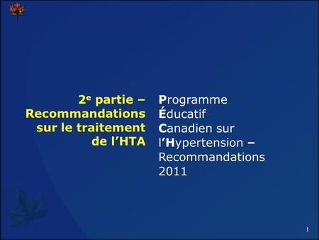 2e partie – Recommandations sur le traitement de l’HTA