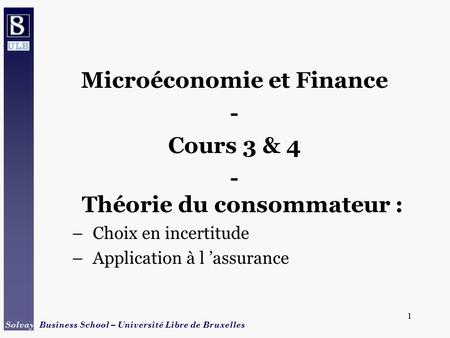 Microéconomie et Finance - Théorie du consommateur :