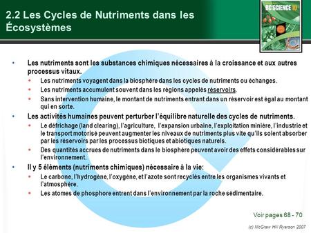 2.2 Les Cycles de Nutriments dans les Écosystèmes