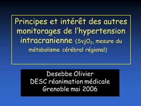 Desebbe Olivier DESC réanimation médicale Grenoble mai 2006