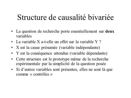 Structure de causalité bivariée