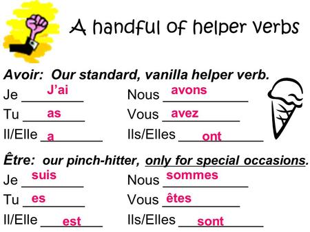 A handful of helper verbs