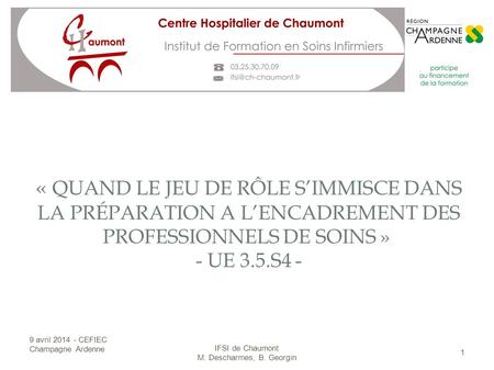 IFSI de Chaumont M. Descharmes, B. Georgin