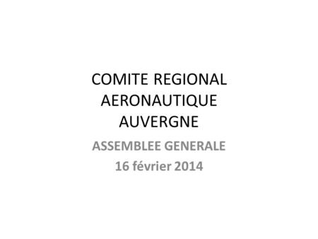 COMITE REGIONAL AERONAUTIQUE AUVERGNE
