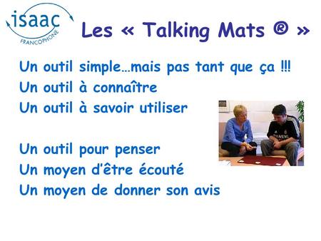 Les « Talking Mats ® » Un outil simple…mais pas tant que ça !!!