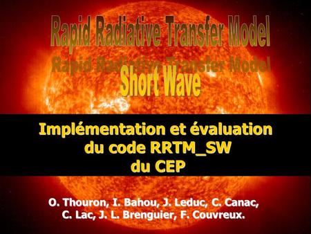 Rapid Radiative Transfer Model Short Wave